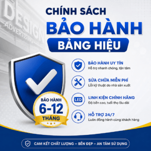 Câp nhật chính sách bảo hành bảng hiệu